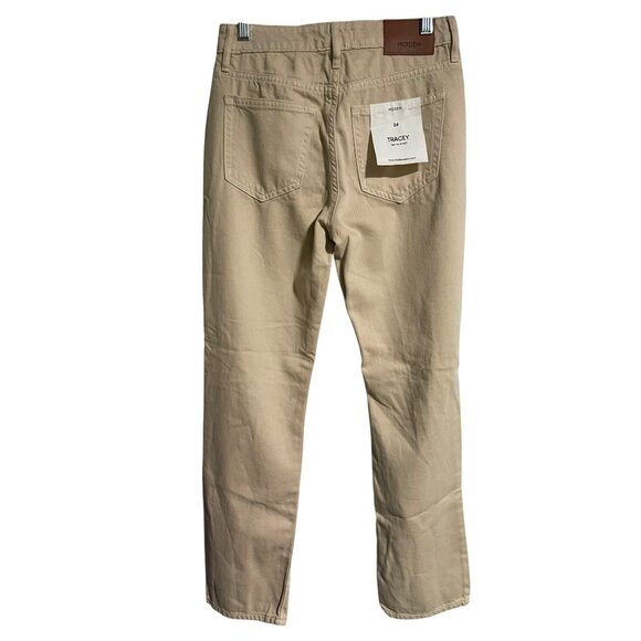 Hidden Los Angeles Womens Tracey High-Rise Straight Distressed Beige Jeans Sz 24 - Picture 2 of 12